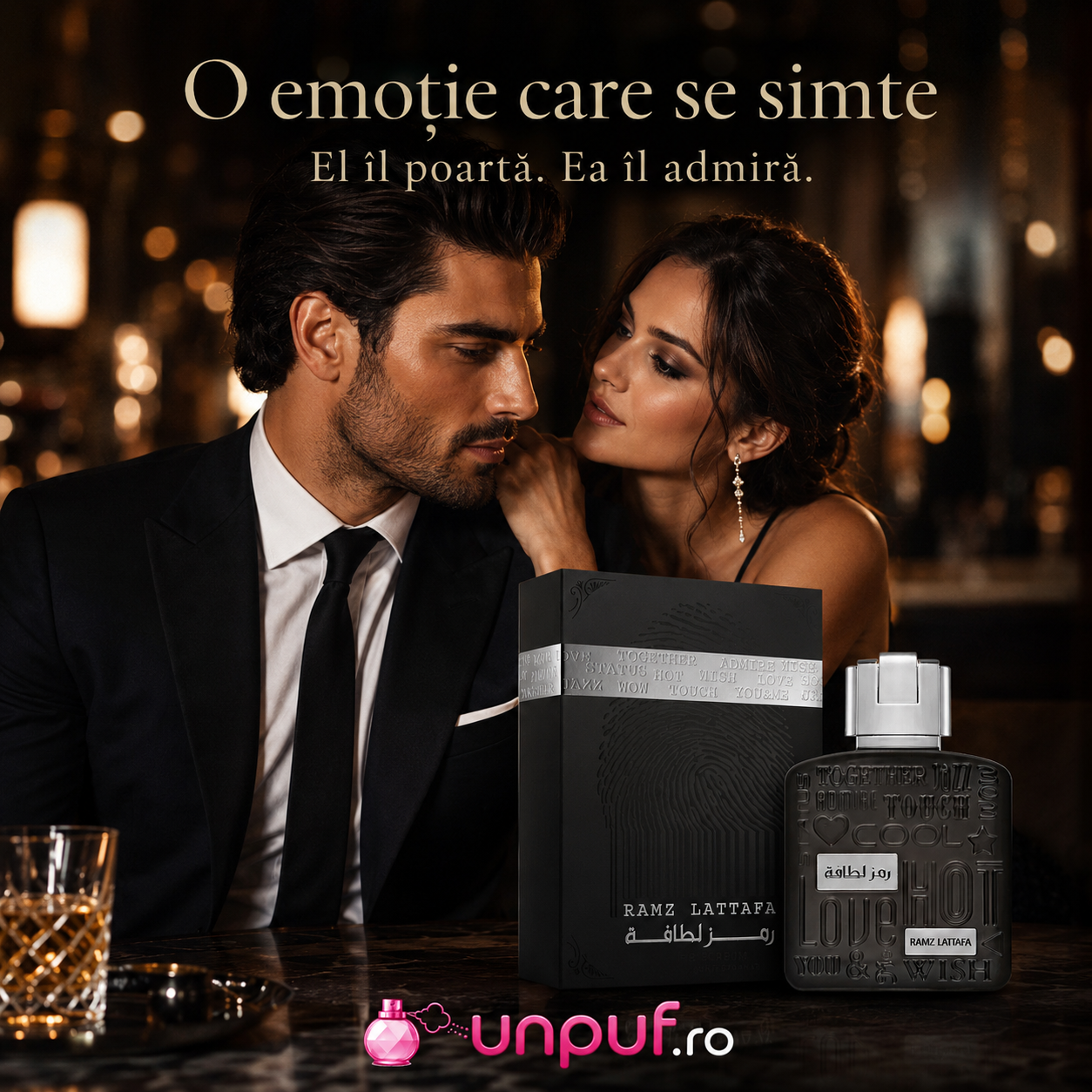 Ramz Silver Lattafa parfum arabesc bărbătesc prezentare premium